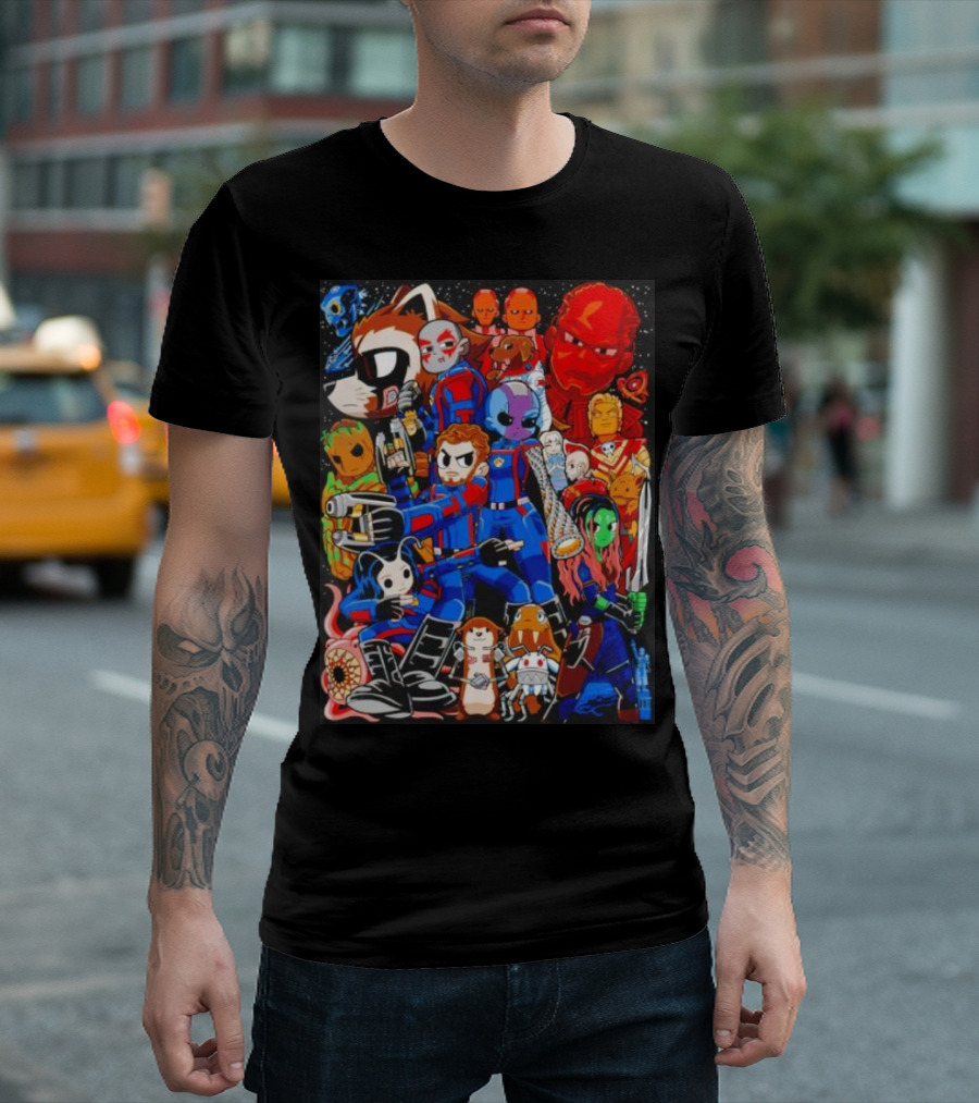 Guardians Of The Galaxy Galactic Pilgrim Cartoon Characters Ensemble T-Shirt