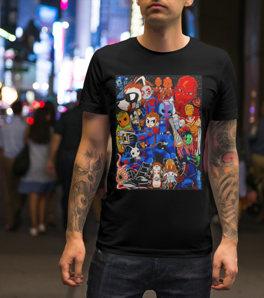 Guardians Of The Galaxy Galactic Pilgrim Cartoon Characters Ensemble T-Shirt