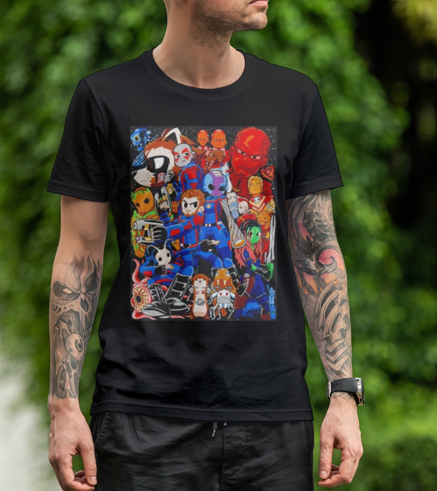 Guardians Of The Galaxy Galactic Pilgrim Cartoon Characters Ensemble T-Shirt