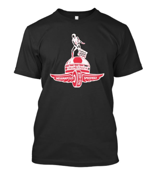 Indianapolis Motor Speedway Borg Warner Winged Wheel Flag Trophy T-Shirt