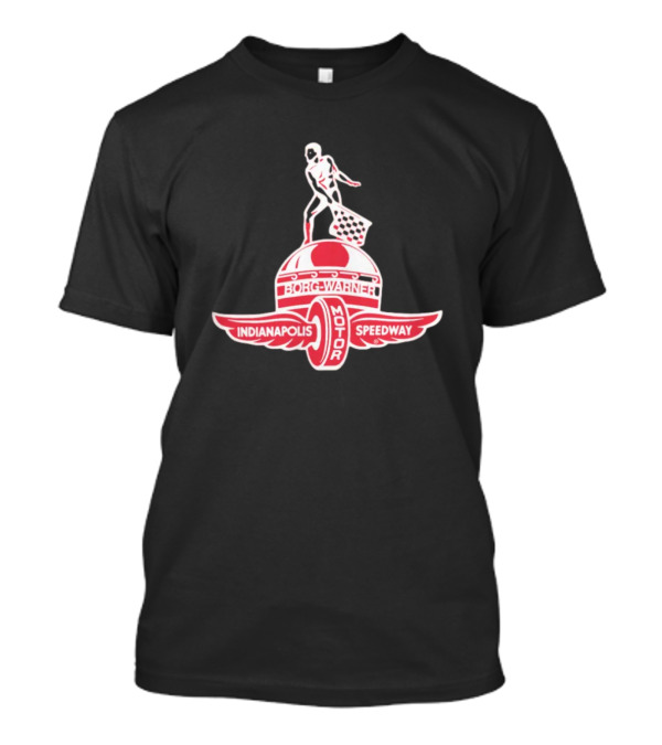 Indianapolis Motor Speedway Borg Warner Winged Wheel Flag Trophy T-Shirt