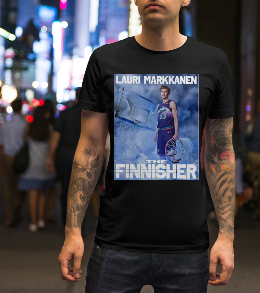 Lauri Markkanen The Finisher Basketball Ice Blue T-Shirt
