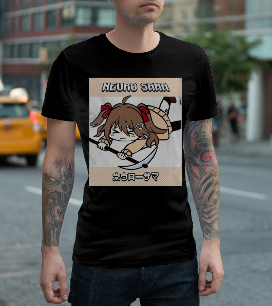 NEURO SAMA Pixel Art Anime Girl With Scythe T-Shirt