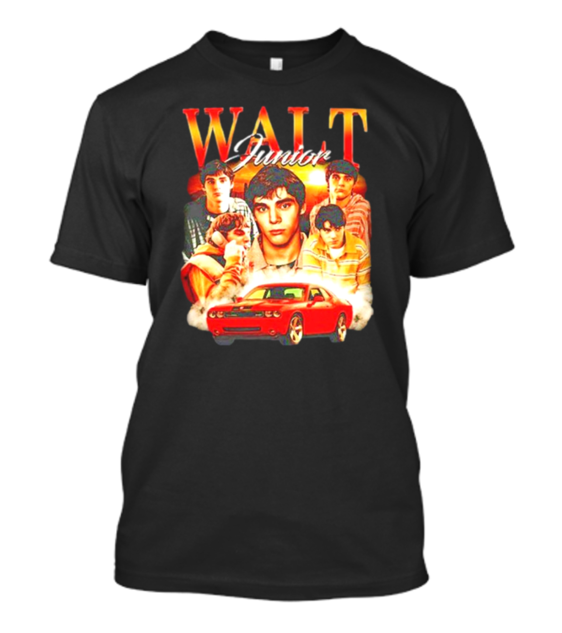 Walt Junior Montage With Red Muscle Car T-Shirt