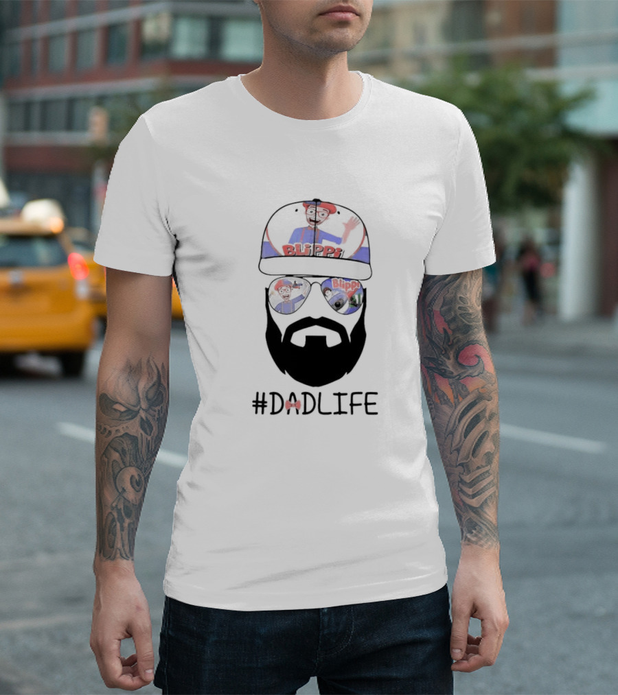 Blippi Dad Life Hat Sunglasses Beard #Dadlife T-Shirt