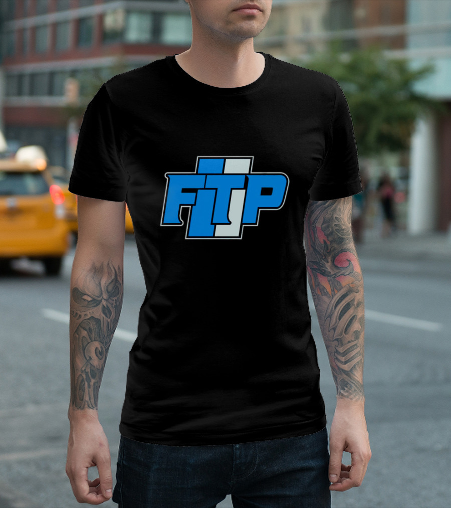 Detroit Lions FTP Blue and White T-Shirt