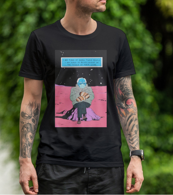 I Am Tired Of Earth These People Dr. Manhattan Bernie Sanders Sitting Meme T-Shirt
