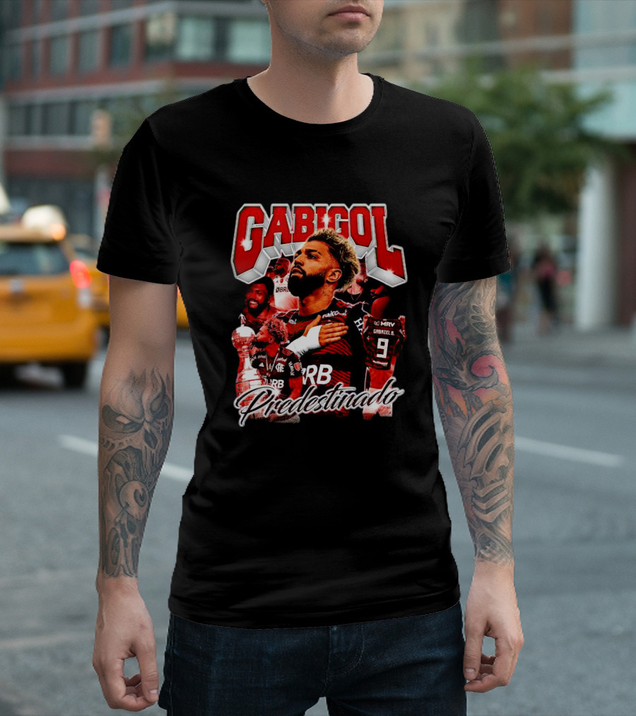 Gabigol Predestinado Flamengo Trophy Celebration Collage T-Shirt