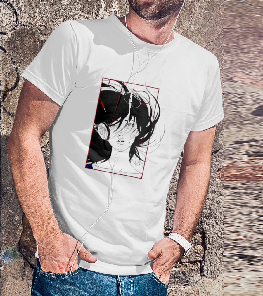 Mass Of Fermenting Dregs Headphones Red Lines Anime T-Shirt