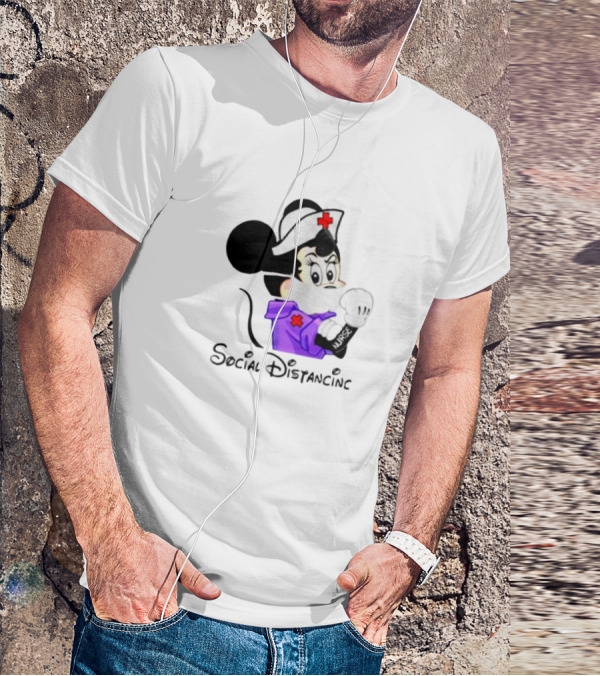 Minnie Mouse Nurse Social Distancing T-Shirt