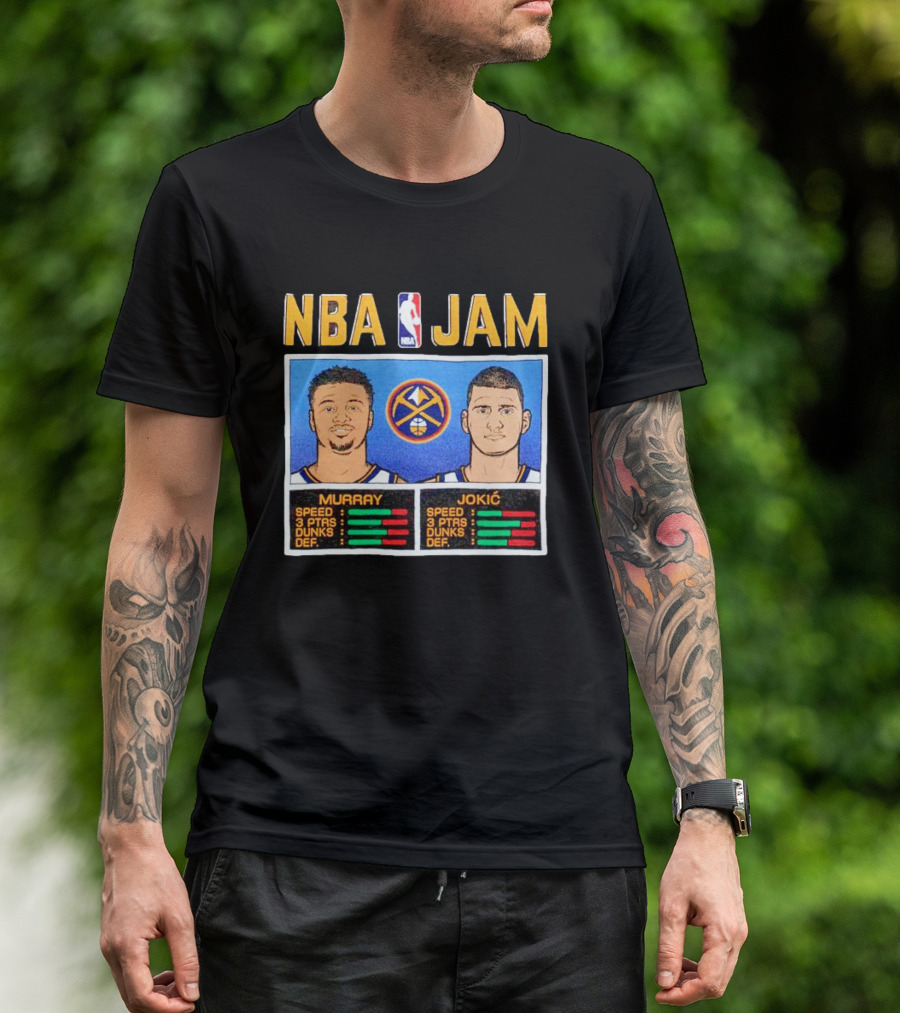 NBA Jam Denver Nuggets Jamal Murray Nikola Jokić Stats T-Shirt