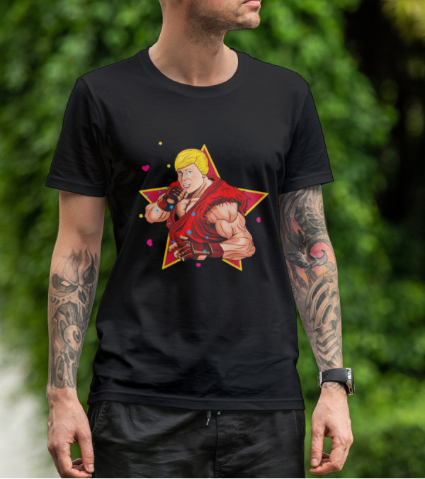 Ken Hadouken Star Power Fighter Red Attire T-Shirt