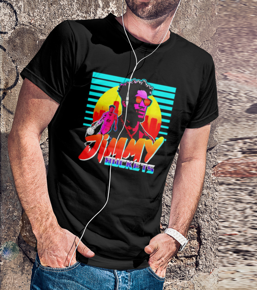 Jimmy Buckets Retro Neon Basketball Player T-Shirt