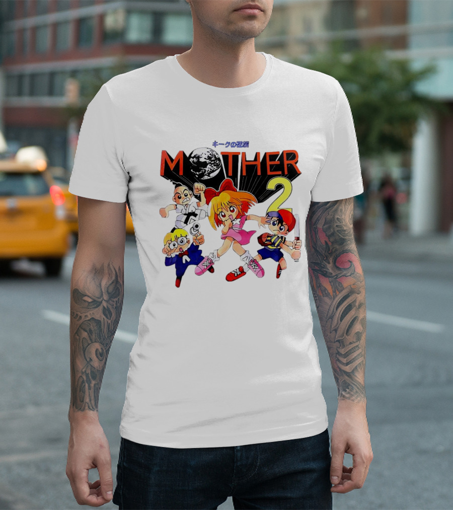 Mother 2 Comix Nintendo Game Characters and Earth T-Shirt