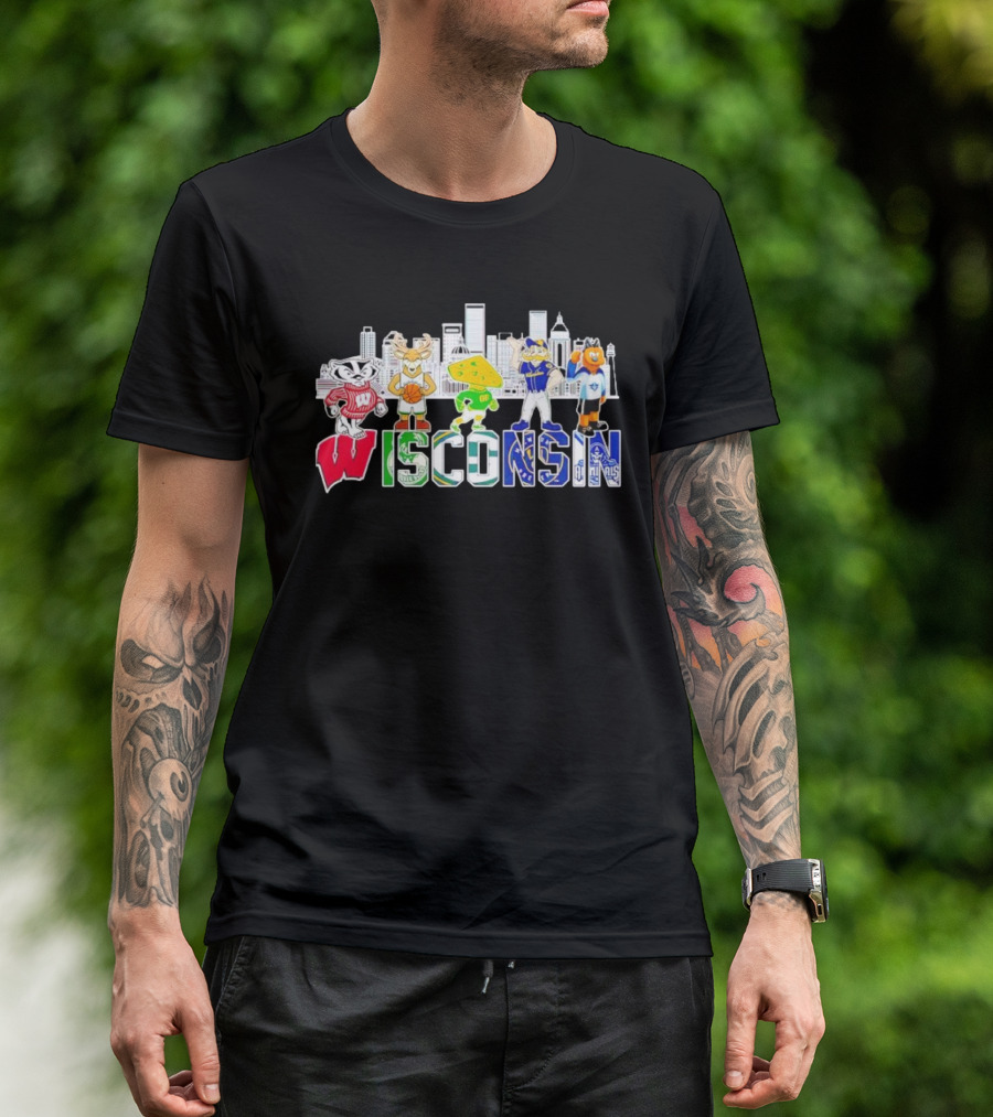 Wisconsin Mascot Skyline City Sports Team All-Stars T-Shirt