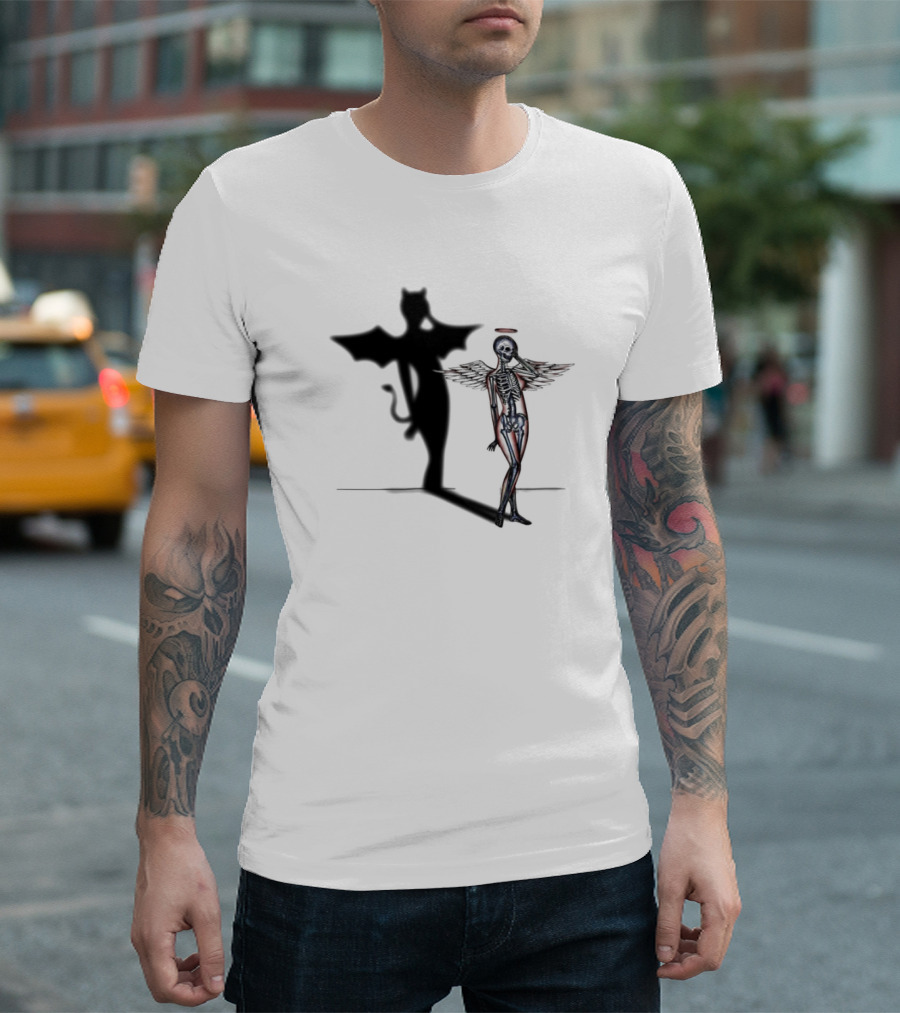 Marcos Alvarado Her Shadow Angel Skeleton Devil T-Shirt