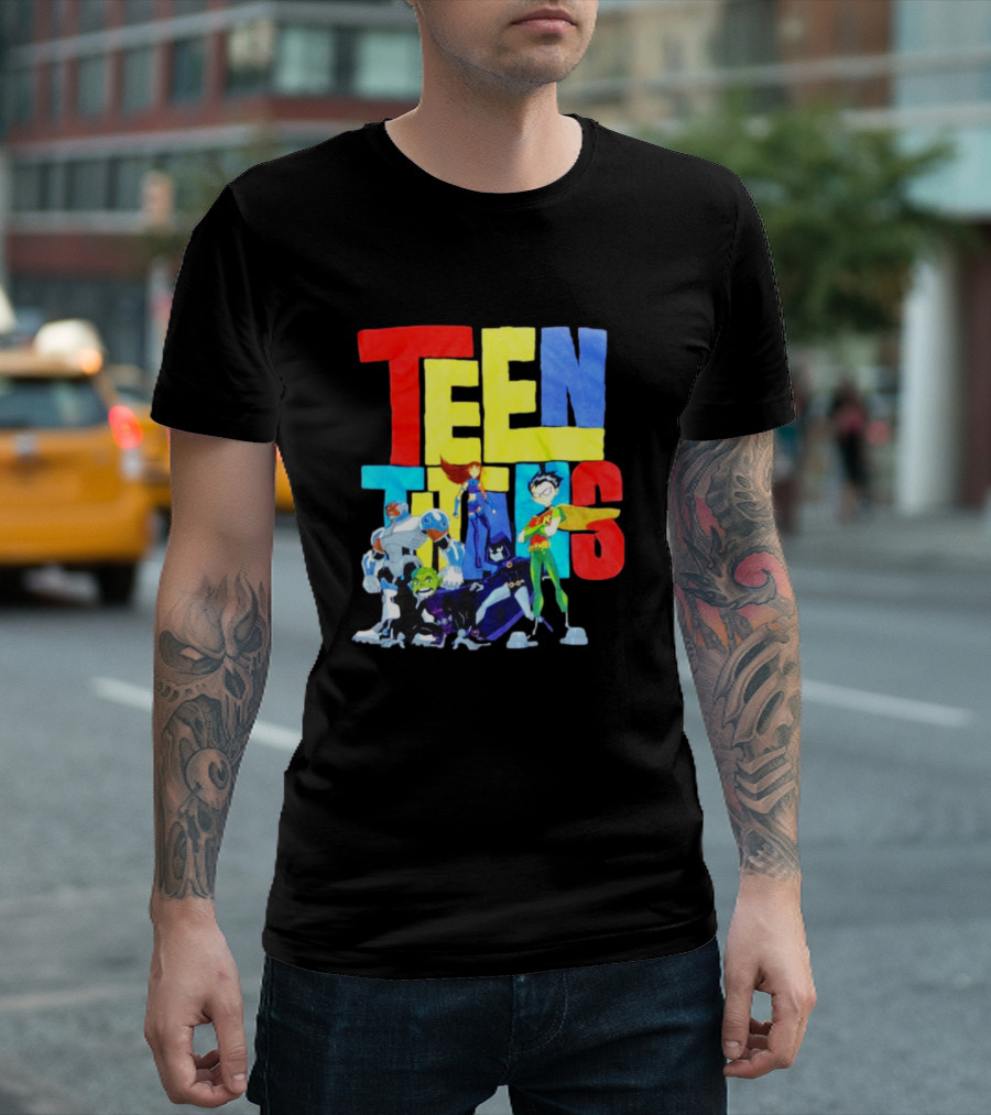 Teen Titans Cartoon Characters Group Pose T-Shirt