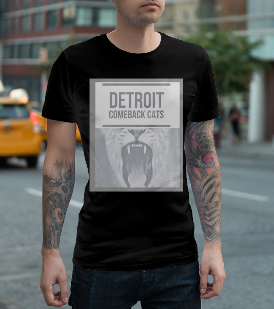 Detroit Comeback Cats Roaring Lion T-Shirt