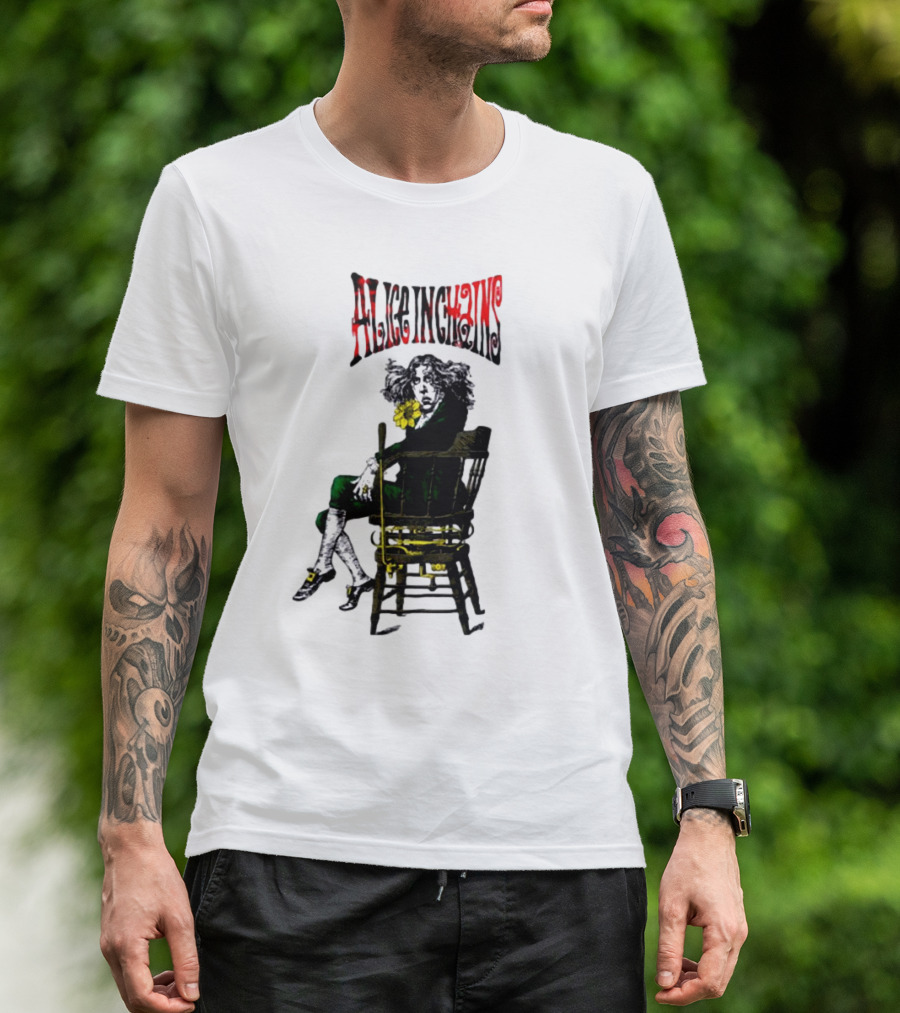 Alice In Chains Angry Chair Artwork With Striking Figure On Dark Background 1992 T-Shirt