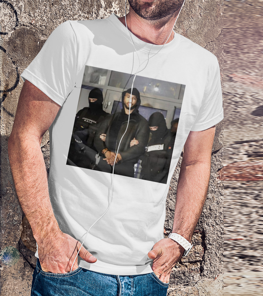 Andrew Tate Arrest With Police In Black Tactical Gear T-Shirt