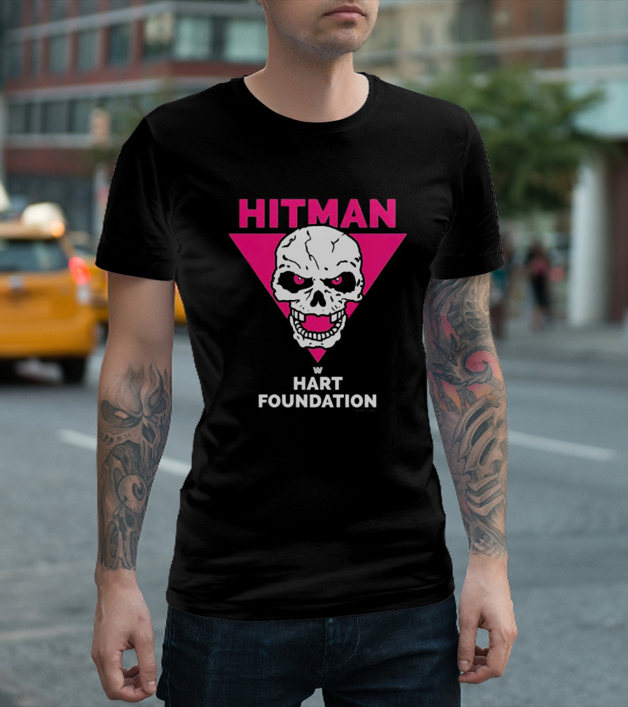 Hitman Skull Pink Triangle W Hart Foundation T-Shirt