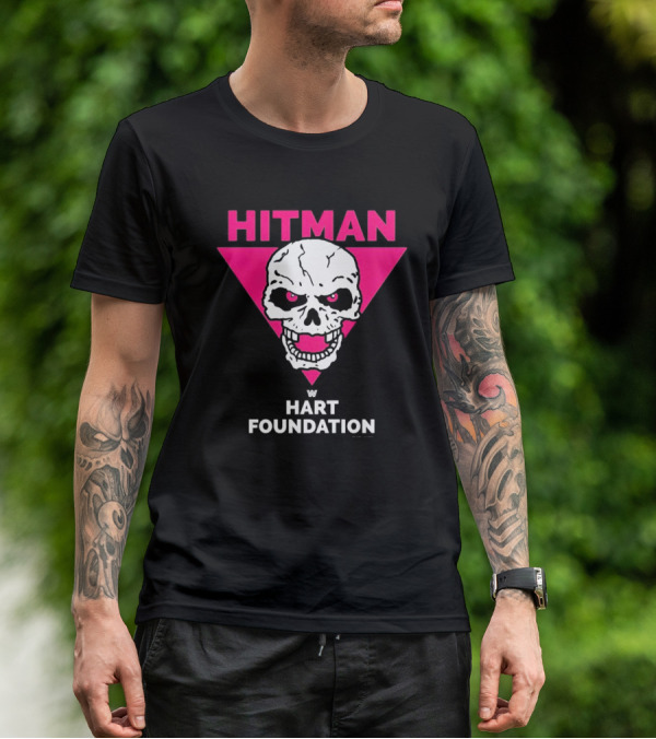Hitman Skull Pink Triangle W Hart Foundation T-Shirt