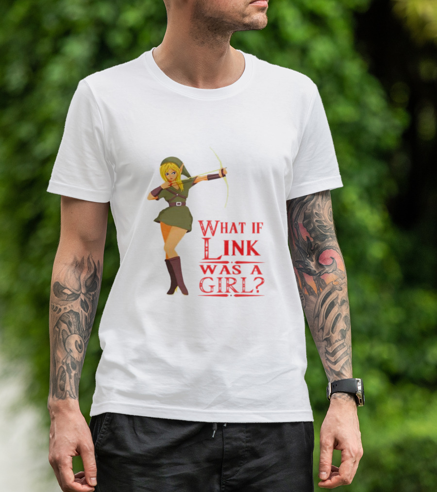 The Legend Of Zelda What If Link Was A Girl Bow And Arrow Pose T-Shirt