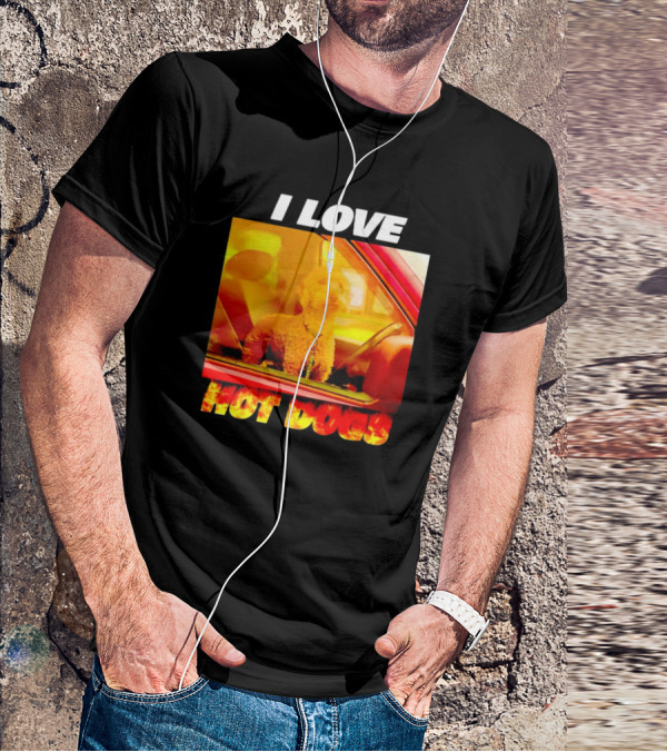 I Love Hot Dogs Dog In Car T-Shirt