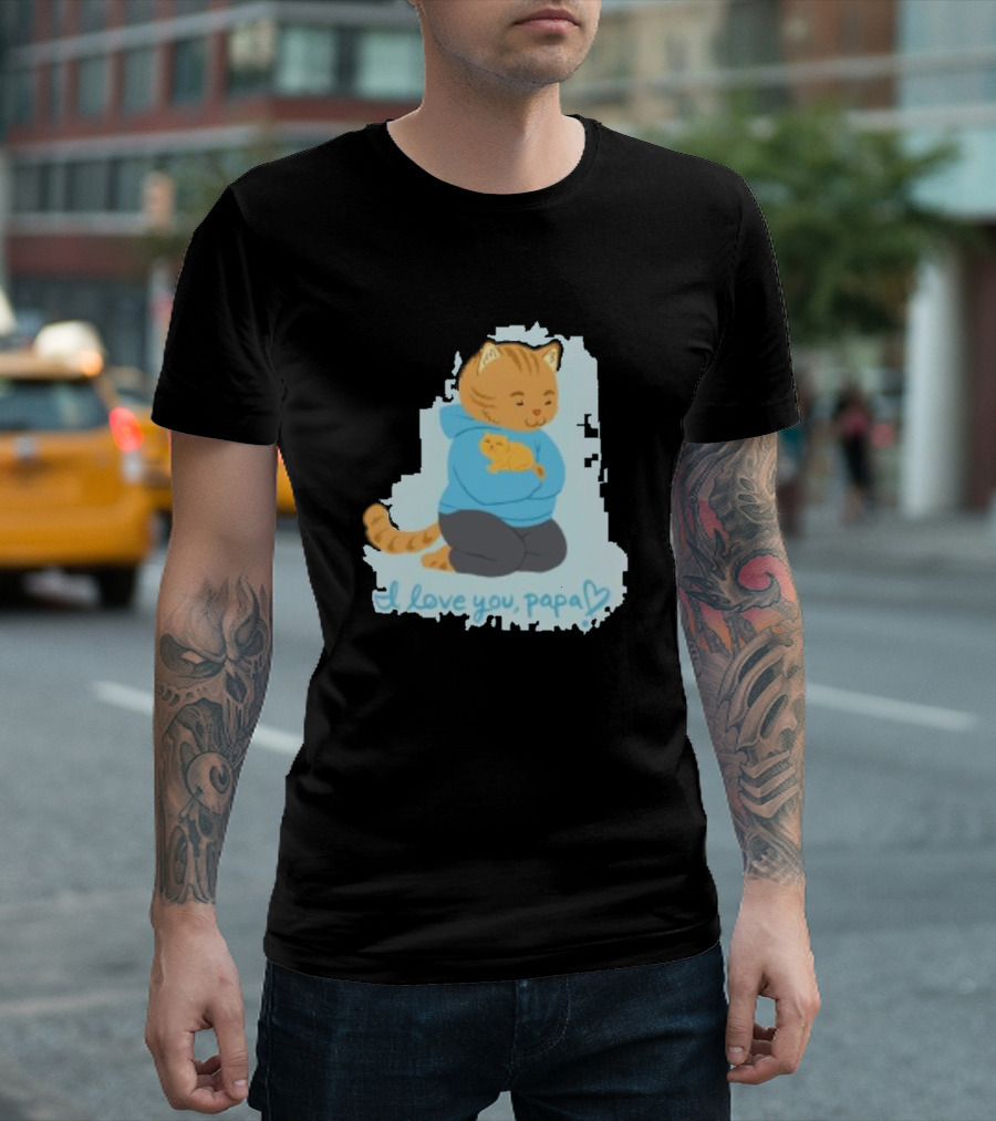 I Love You Papa Cat and Kitten Father's Day T-Shirt