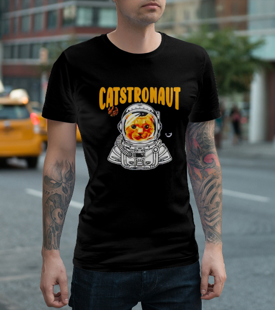 Catstronaut Funny Space Cat In Astronaut Suit T-Shirt