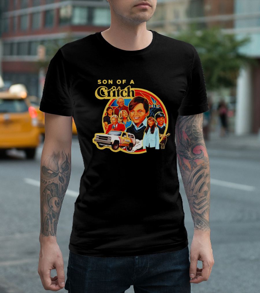 Son Of A Critch Family Adventure With Classic Car And Moose T-Shirt