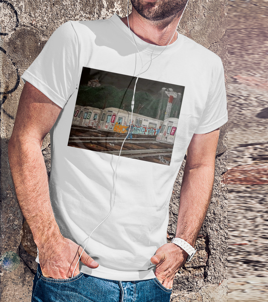 Yard Birds NYC Subway Train Graffiti Art F Line T-Shirt