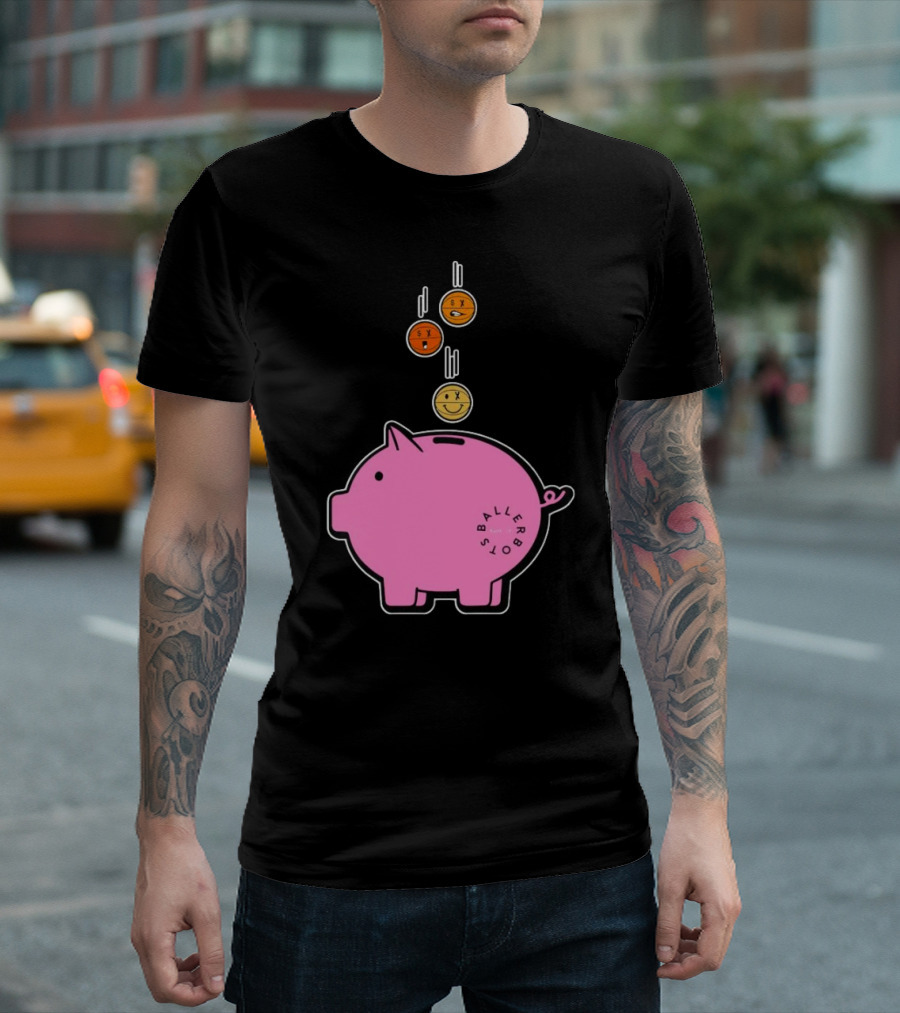 Ballers Bots Piggy Bank with Falling Emoji Coins T-Shirt