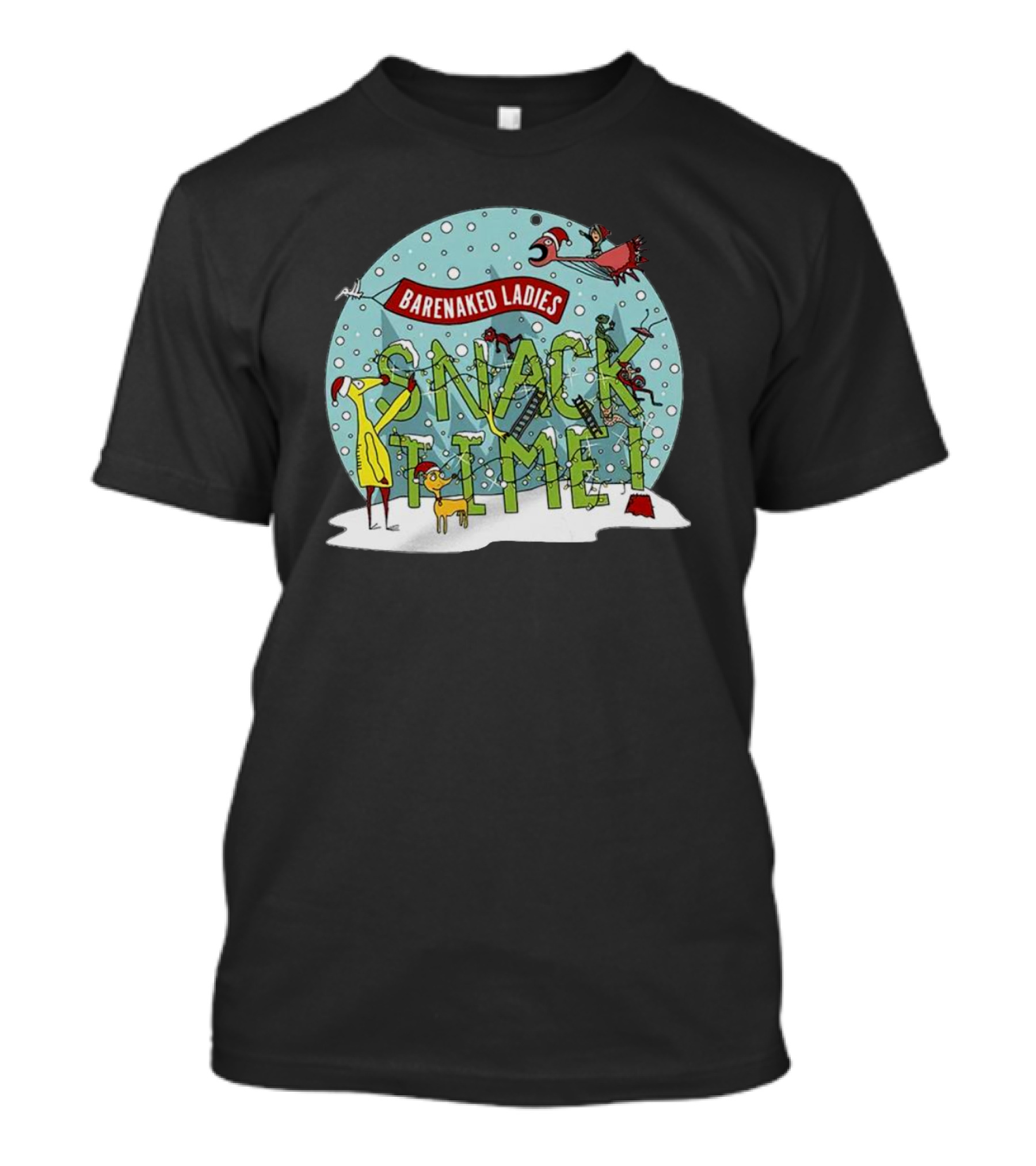 Barenaked Ladies Snacktime Children's Short Sleeve Snowy Cartoon Scene T-Shirt