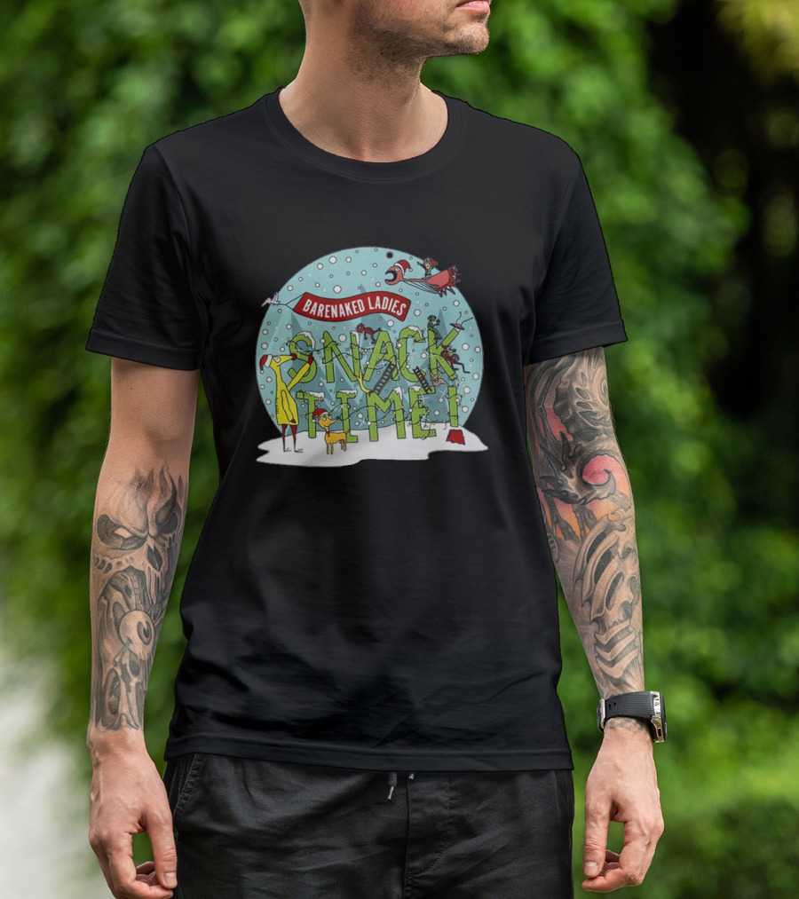 Barenaked Ladies Snacktime Children's Short Sleeve Snowy Cartoon Scene T-Shirt