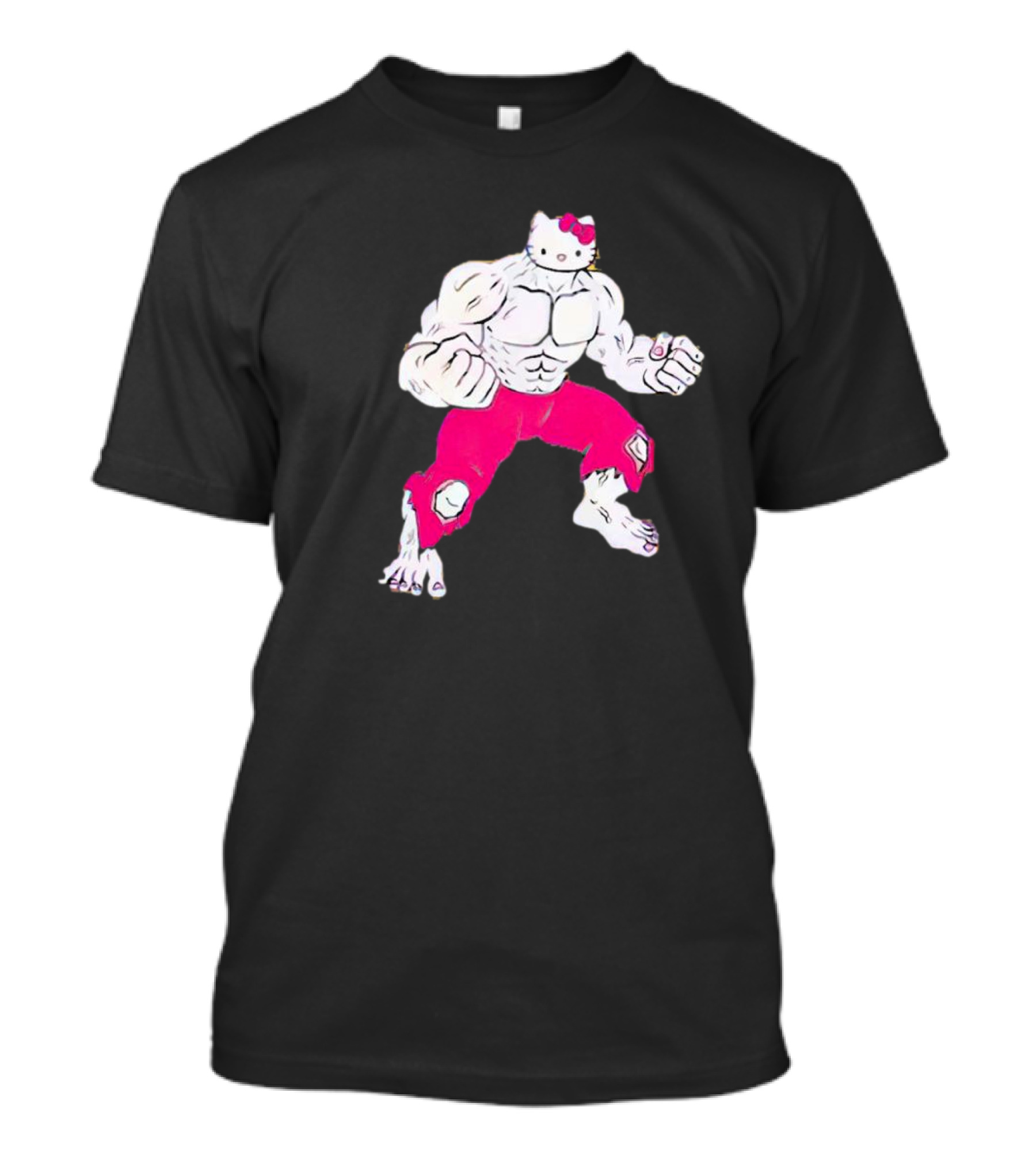 Hello Kitty Hulk Pink Pants Superhero Crossover T-Shirt