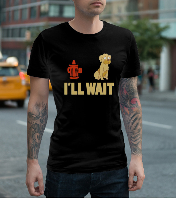 Seymour Futurama I'll Wait Fire Hydrant Dog Scene T-Shirt