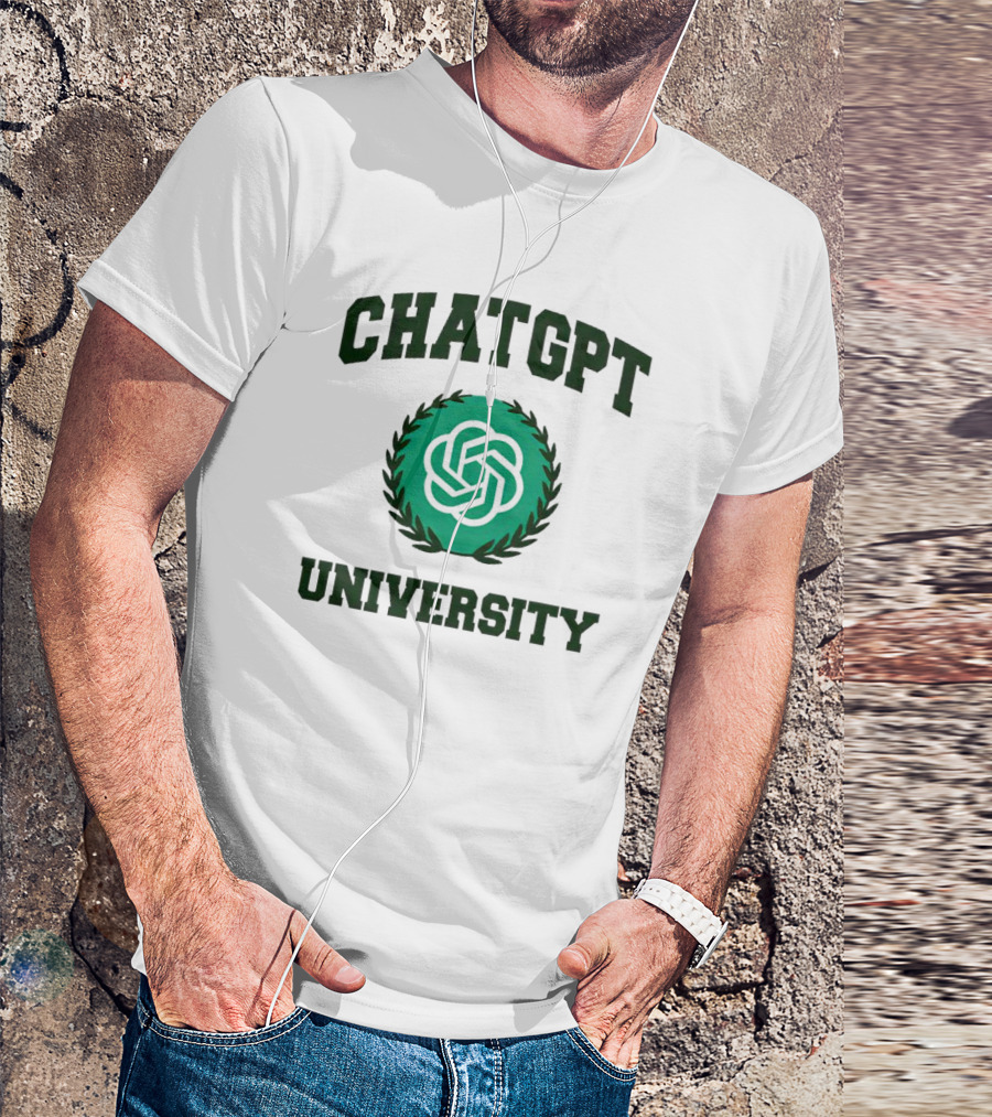 CHAT GPT University Crest Logo Green Circle T-Shirt