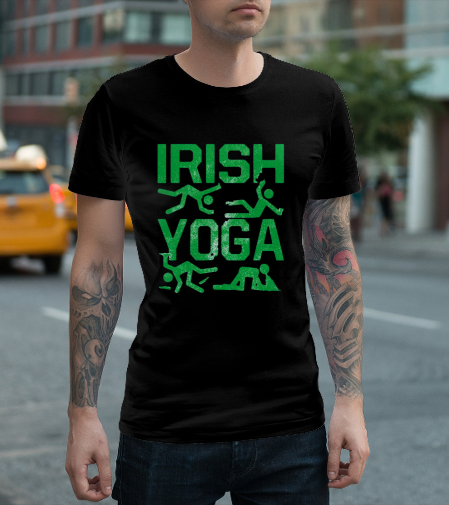 Irish Yoga Green Figures Humor Ireland St. Patrick's Day T-Shirt