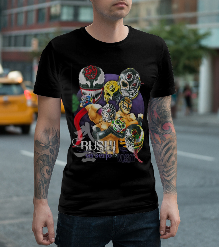 Bushi en Serio Wonderland Wrestle Face Mask Collection T-Shirt