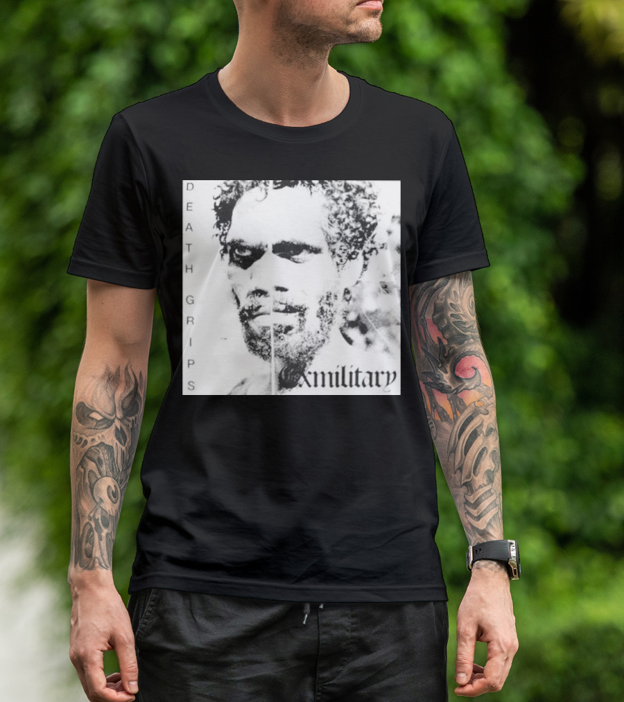 DEATH GRIPS EXMILITARY ALBUM COVER IMAGE WHITE LETTERS AND PORTRAIT T-Shirt