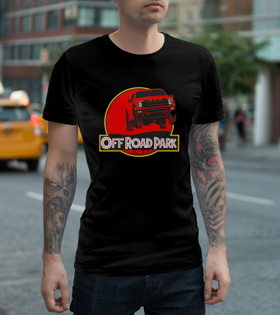 Off Road Park Off-Roading Adventure Red Truck Circle T-Shirt