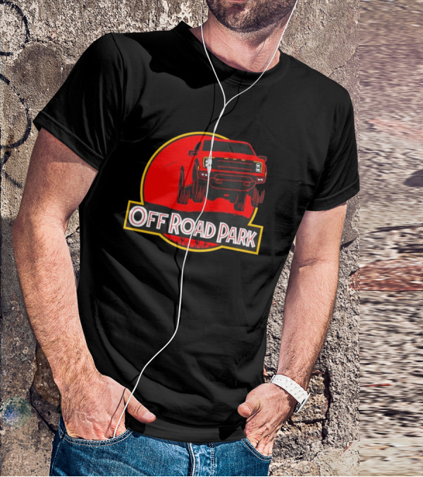 Off Road Park Off-Roading Adventure Red Truck Circle T-Shirt