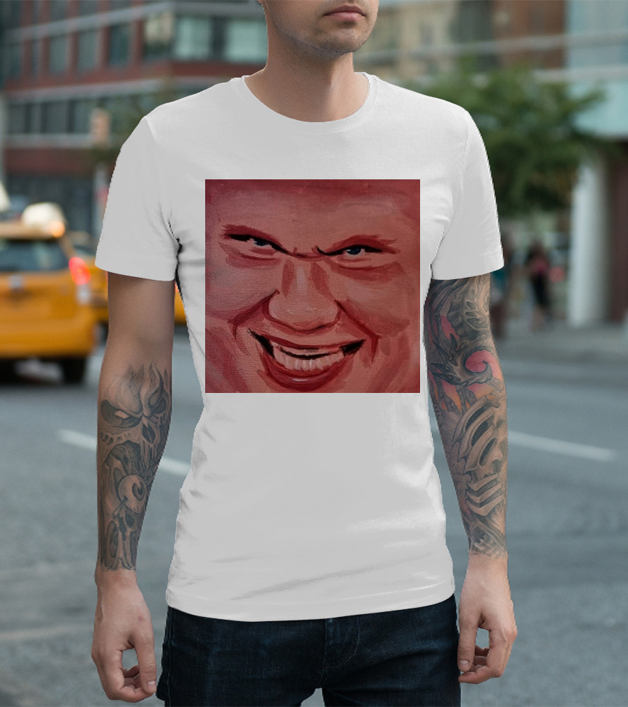 Evil Erling Haaland Face Sketch Villainous Expression T-Shirt