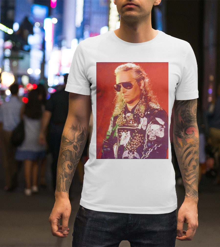 Jim Steinman Der Tanz Der Vampire Gothic Leather Jacket And Sunglasses T-Shirt