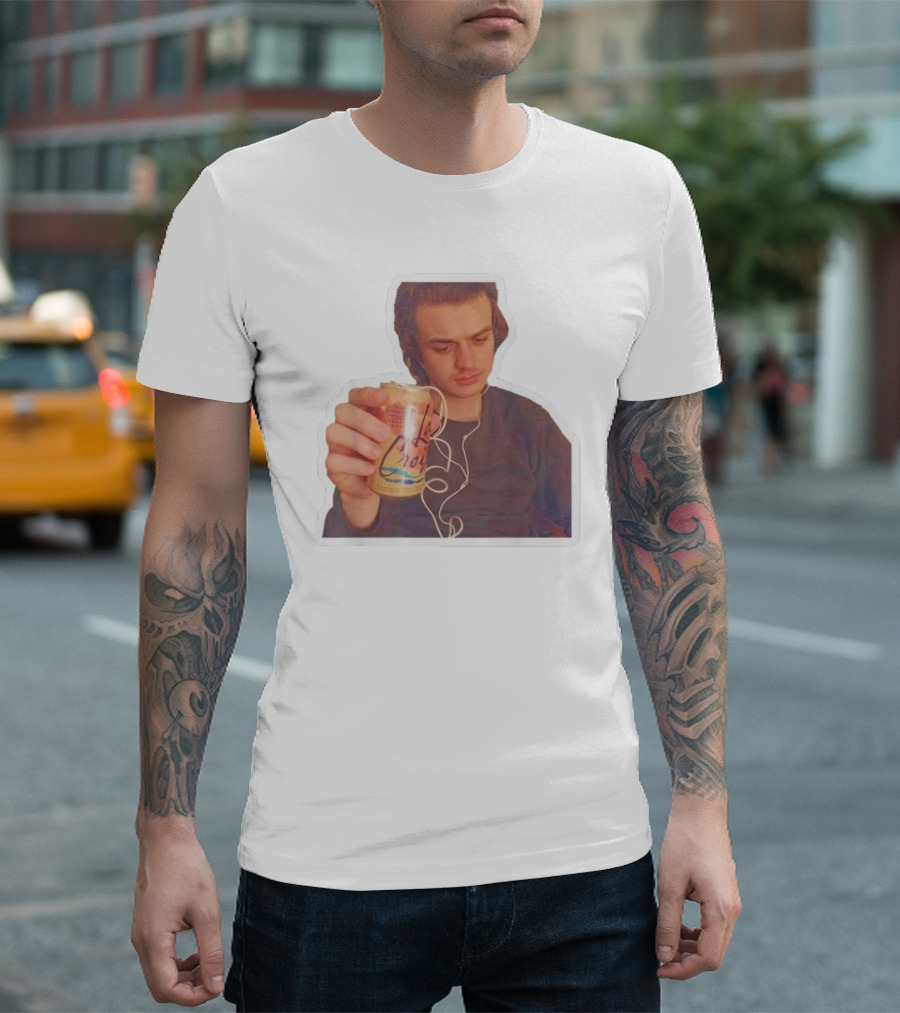 Joe Keery Drinking La Croix with Headphones T-Shirt