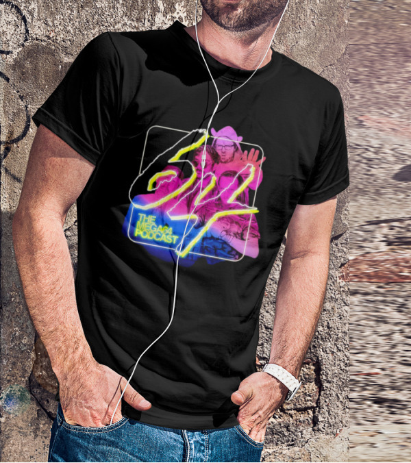Mega64 Podcast Neon Style Visuals With Retro Characters T-Shirt