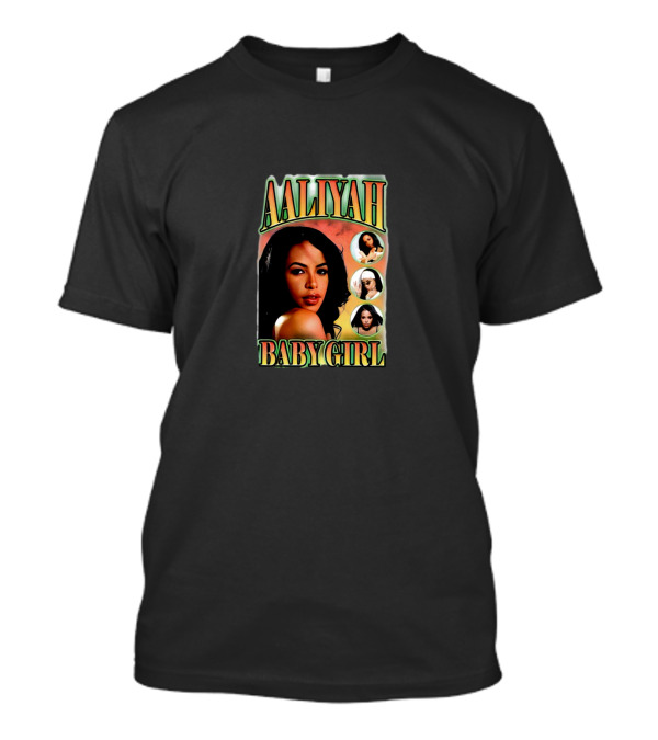 Aaliyah Baby Girl Vintage Iconic Portrait Collage T-Shirt