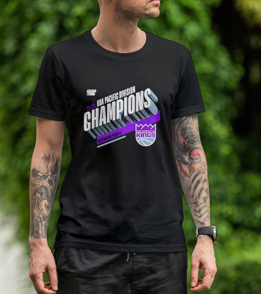22-23 Sacramento Kings NBA Pacific Division Champions Destination Playoffs T-Shirt