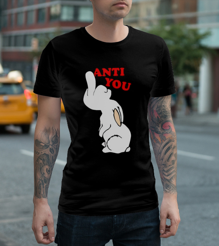 Bunny Anti You Middle Finger Gesture T-Shirt